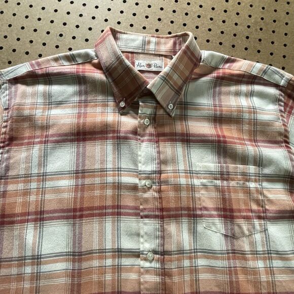 NWOT Alan Paine England Modern LS Button Up Shirt Plaid Red & Orange XL Men - Picture 3 of 9